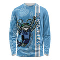 Custom NSW Blues Rugby Long Sleeve Shirt Cockroaches Polynesian Pattern Tropical Vibes