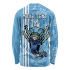 Custom NSW Blues Rugby Long Sleeve Shirt Cockroaches Polynesian Pattern Tropical Vibes