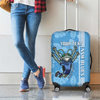Custom NSW Blues Rugby Luggage Cover Cockroaches Polynesian Pattern Tropical Vibes