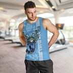 Custom NSW Blues Rugby Men Tank Top Cockroaches Polynesian Pattern Tropical Vibes