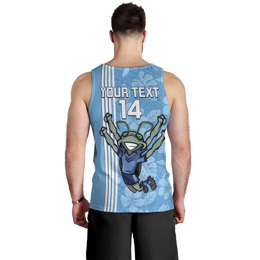 Custom NSW Blues Rugby Men Tank Top Cockroaches Polynesian Pattern Tropical Vibes
