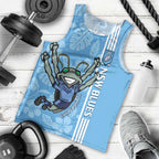 Custom NSW Blues Rugby Men Tank Top Cockroaches Polynesian Pattern Tropical Vibes