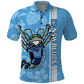 Custom NSW Blues Rugby Polo Shirt Cockroaches Polynesian Pattern Tropical Vibes