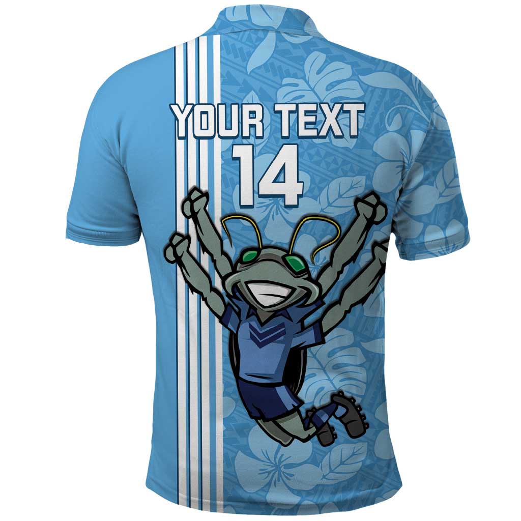 Custom NSW Blues Rugby Polo Shirt Cockroaches Polynesian Pattern Tropical Vibes