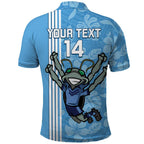 Custom NSW Blues Rugby Polo Shirt Cockroaches Polynesian Pattern Tropical Vibes