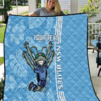 Custom NSW Blues Rugby Quilt Cockroaches Polynesian Pattern Tropical Vibes