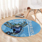 Custom NSW Blues Rugby Round Carpet Cockroaches Polynesian Pattern Tropical Vibes