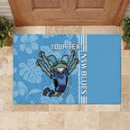 Custom NSW Blues Rugby Rubber Doormat Cockroaches Polynesian Pattern Tropical Vibes