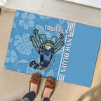 Custom NSW Blues Rugby Rubber Doormat Cockroaches Polynesian Pattern Tropical Vibes