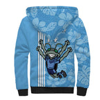 Custom NSW Blues Rugby Sherpa Hoodie Cockroaches Polynesian Pattern Tropical Vibes