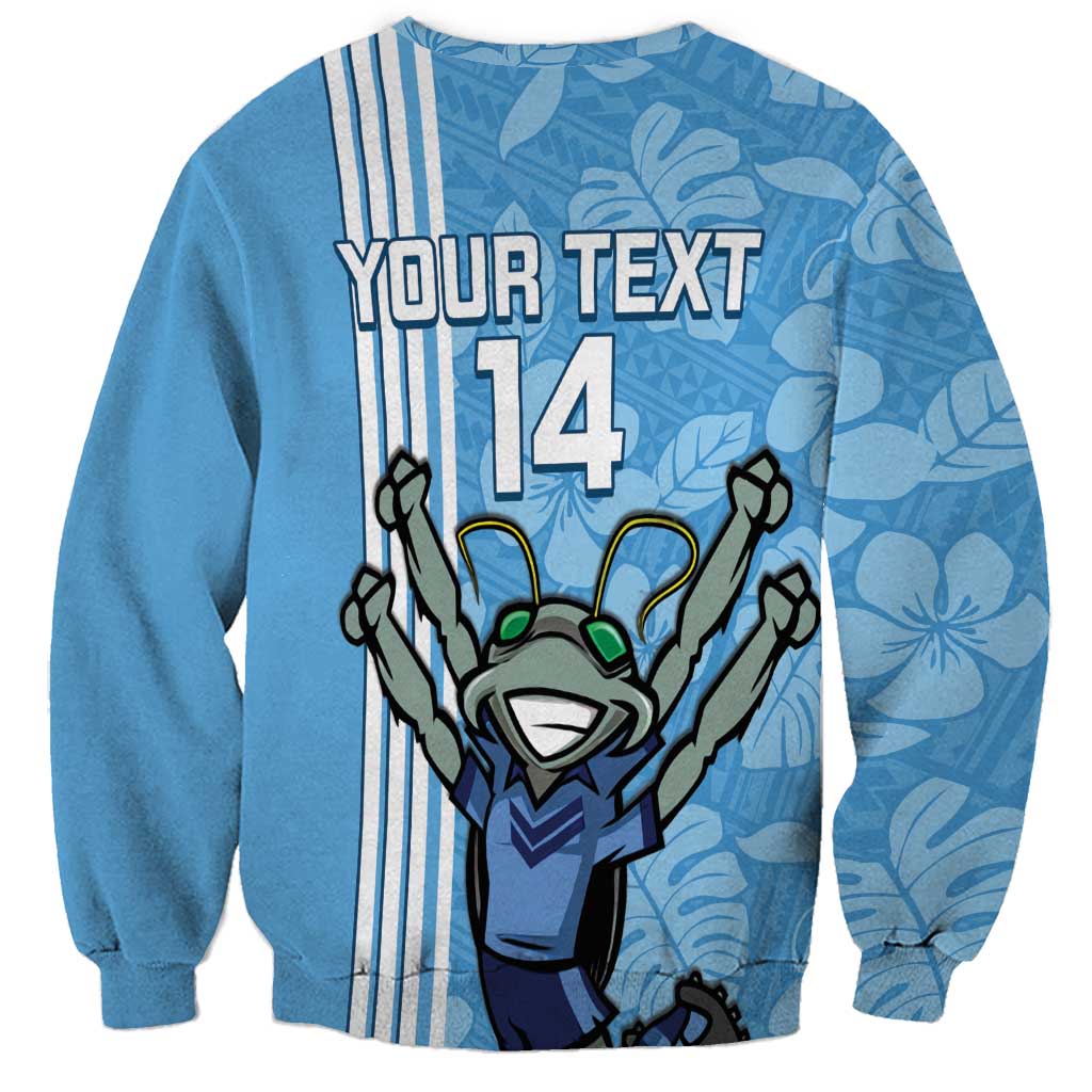 Custom NSW Blues Rugby Sweatshirt Cockroaches Polynesian Pattern Tropical Vibes