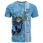 Custom NSW Blues Rugby T Shirt Cockroaches Polynesian Pattern Tropical Vibes
