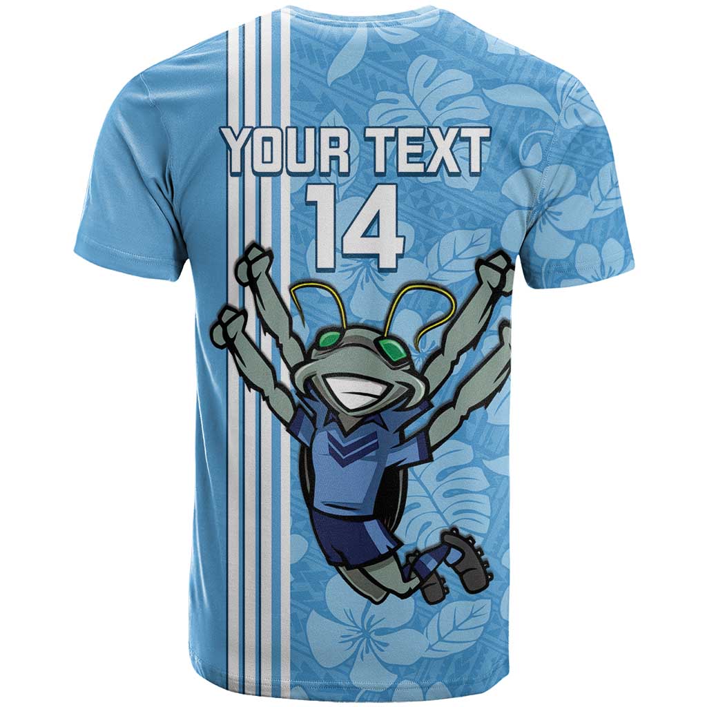 Custom NSW Blues Rugby T Shirt Cockroaches Polynesian Pattern Tropical Vibes