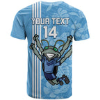 Custom NSW Blues Rugby T Shirt Cockroaches Polynesian Pattern Tropical Vibes