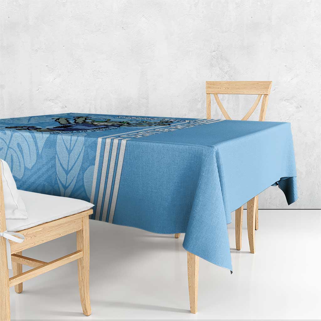 Custom NSW Blues Rugby Tablecloth Cockroaches Polynesian Pattern Tropical Vibes