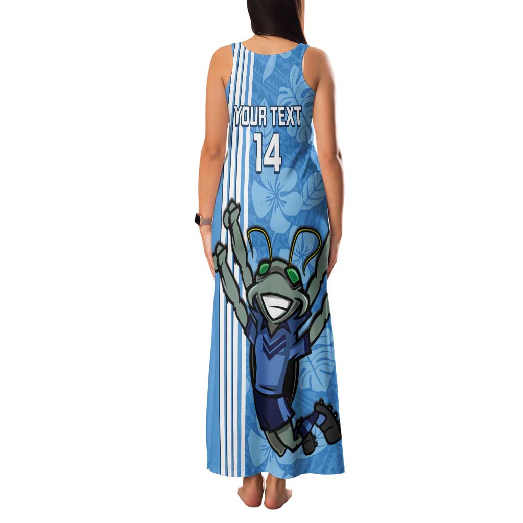 Custom NSW Blues Rugby Tank Maxi Dress Cockroaches Polynesian Pattern Tropical Vibes