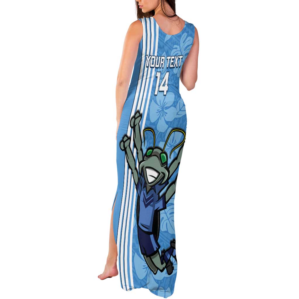 Custom NSW Blues Rugby Tank Maxi Dress Cockroaches Polynesian Pattern Tropical Vibes