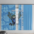 Custom NSW Blues Rugby Window Curtain Cockroaches Polynesian Pattern Tropical Vibes