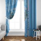Custom NSW Blues Rugby Window Curtain Cockroaches Polynesian Pattern Tropical Vibes