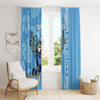 Custom NSW Blues Rugby Window Curtain Cockroaches Polynesian Pattern Tropical Vibes
