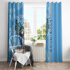 Custom NSW Blues Rugby Window Curtain Cockroaches Polynesian Pattern Tropical Vibes