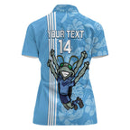 Custom NSW Blues Rugby Women Polo Shirt Cockroaches Polynesian Pattern Tropical Vibes