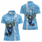 Custom NSW Blues Rugby Women Polo Shirt Cockroaches Polynesian Pattern Tropical Vibes