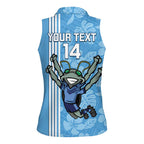 Custom NSW Blues Rugby Women Sleeveless Polo Shirt Cockroaches Polynesian Pattern Tropical Vibes