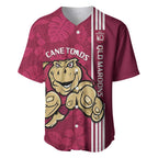 Custom QLD Maroons Rugby Baseball Jersey Cane Toads Polynesian Pattern Tropical Vibes