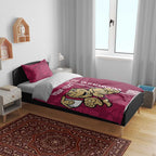Custom QLD Maroons Rugby Bedding Set Cane Toads Polynesian Pattern Tropical Vibes
