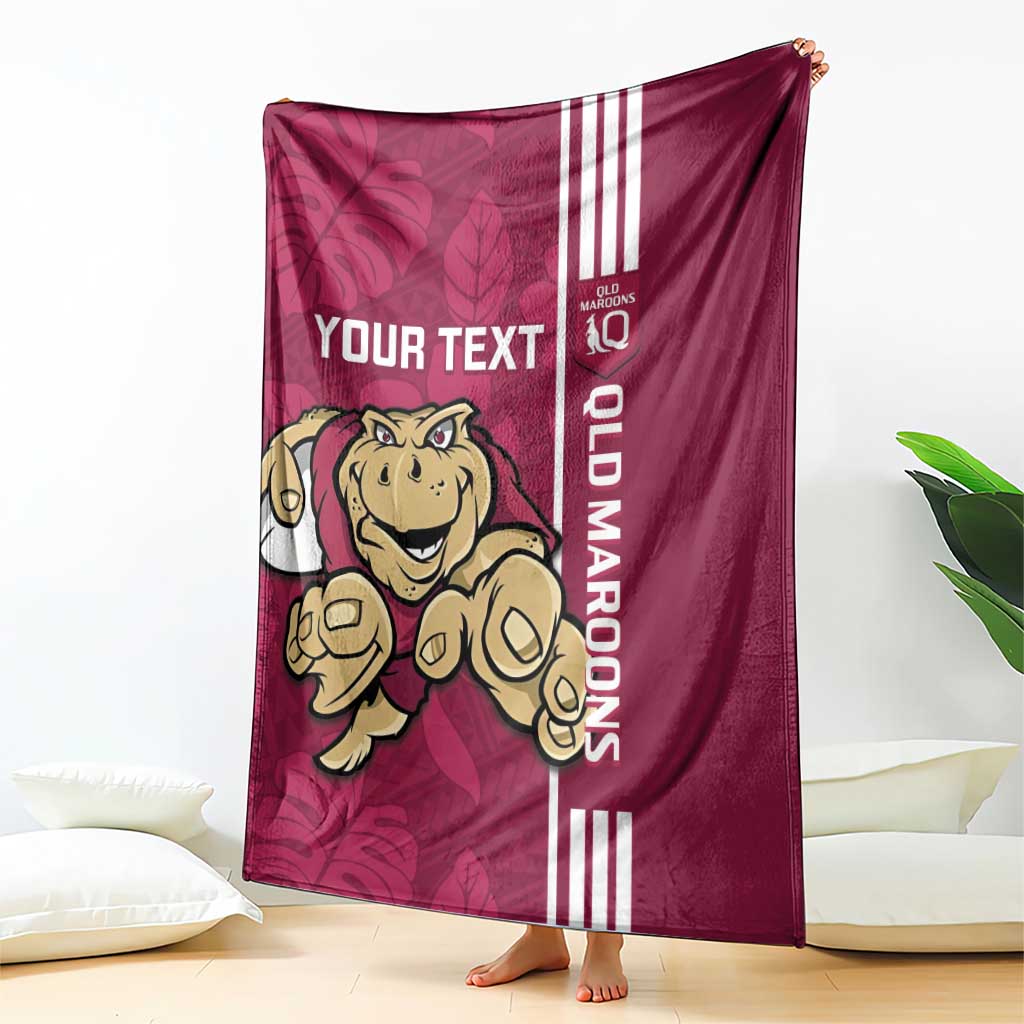 Custom QLD Maroons Rugby Blanket Cane Toads Polynesian Pattern Tropical Vibes