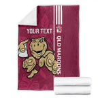 Custom QLD Maroons Rugby Blanket Cane Toads Polynesian Pattern Tropical Vibes