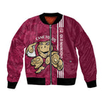 Custom QLD Maroons Rugby Bomber Jacket Cane Toads Polynesian Pattern Tropical Vibes