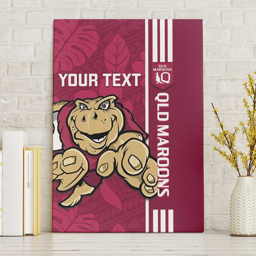 Custom QLD Maroons Rugby Canvas Wall Art Cane Toads Polynesian Pattern Tropical Vibes