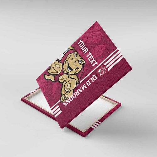 Custom QLD Maroons Rugby Canvas Wall Art Cane Toads Polynesian Pattern Tropical Vibes