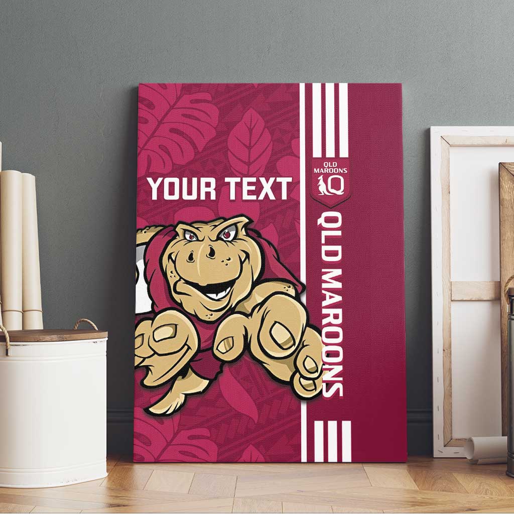 Custom QLD Maroons Rugby Canvas Wall Art Cane Toads Polynesian Pattern Tropical Vibes