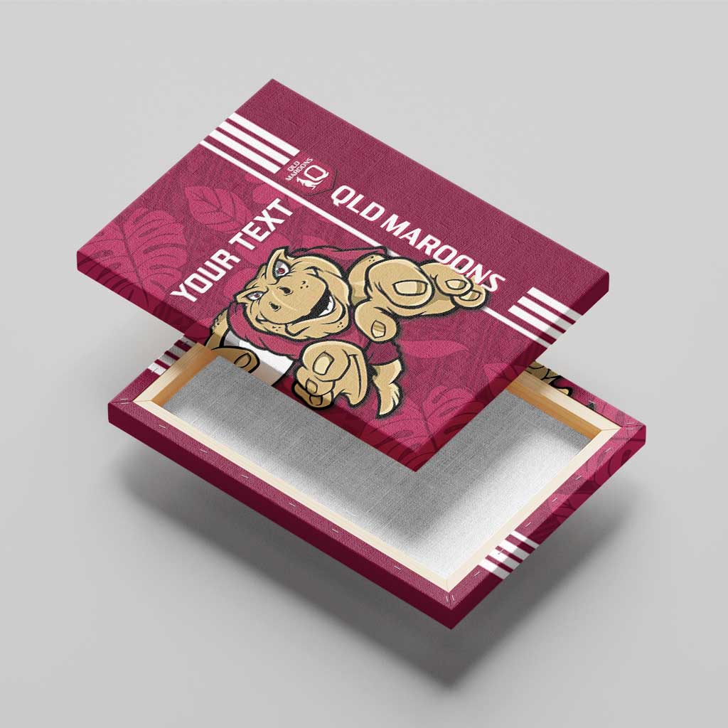 Custom QLD Maroons Rugby Canvas Wall Art Cane Toads Polynesian Pattern Tropical Vibes