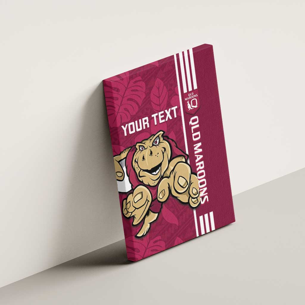 Custom QLD Maroons Rugby Canvas Wall Art Cane Toads Polynesian Pattern Tropical Vibes