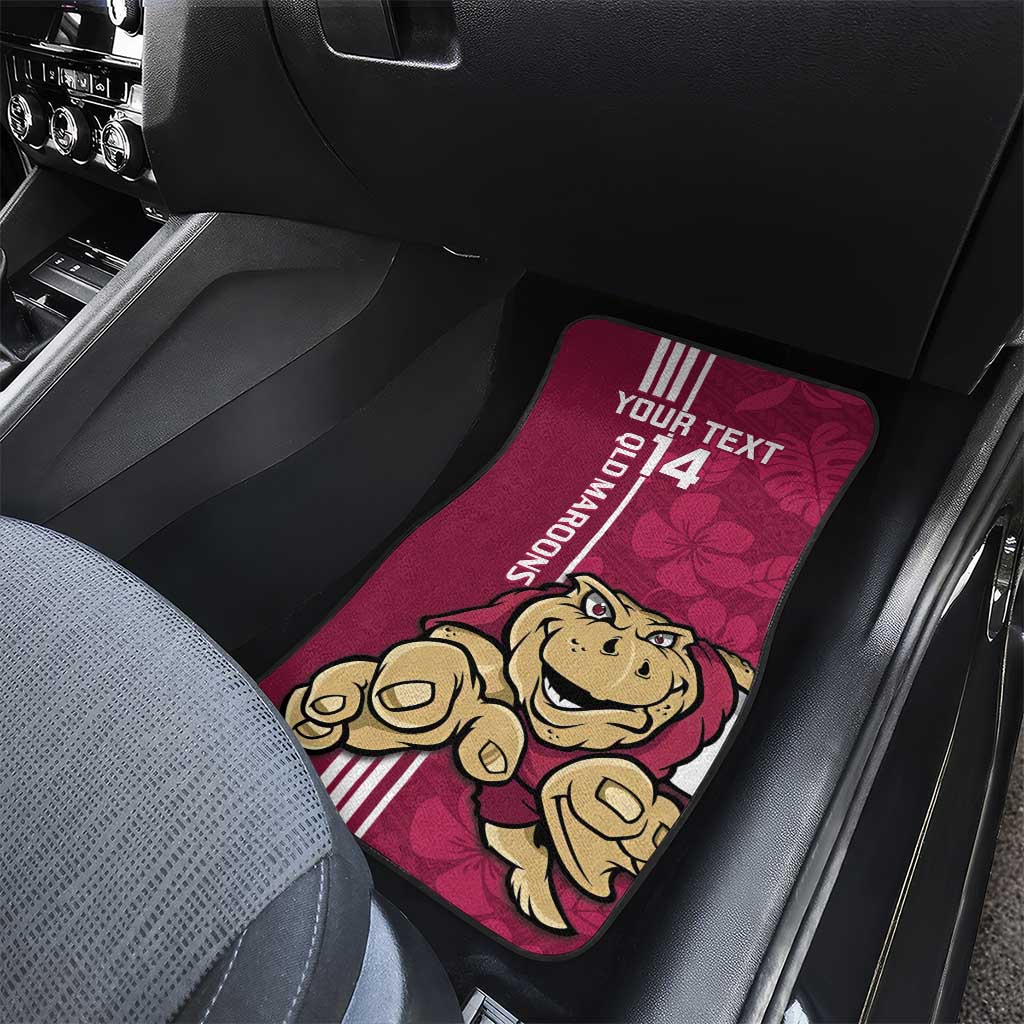 Custom QLD Maroons Rugby Car Mats Cane Toads Polynesian Pattern Tropical Vibes