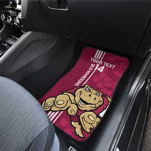 Custom QLD Maroons Rugby Car Mats Cane Toads Polynesian Pattern Tropical Vibes