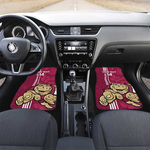 Custom QLD Maroons Rugby Car Mats Cane Toads Polynesian Pattern Tropical Vibes