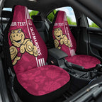 Custom QLD Maroons Rugby Car Seat Cover Cane Toads Polynesian Pattern Tropical Vibes