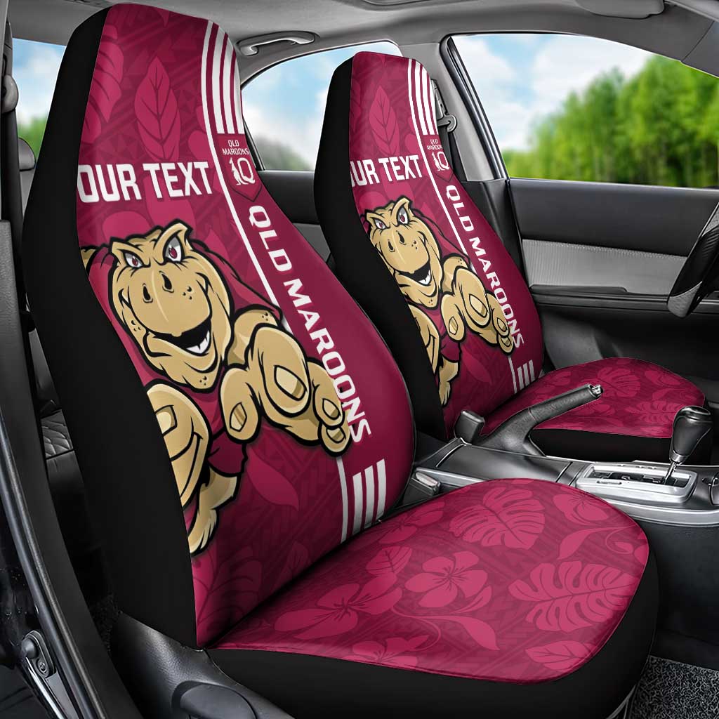Custom QLD Maroons Rugby Car Seat Cover Cane Toads Polynesian Pattern Tropical Vibes