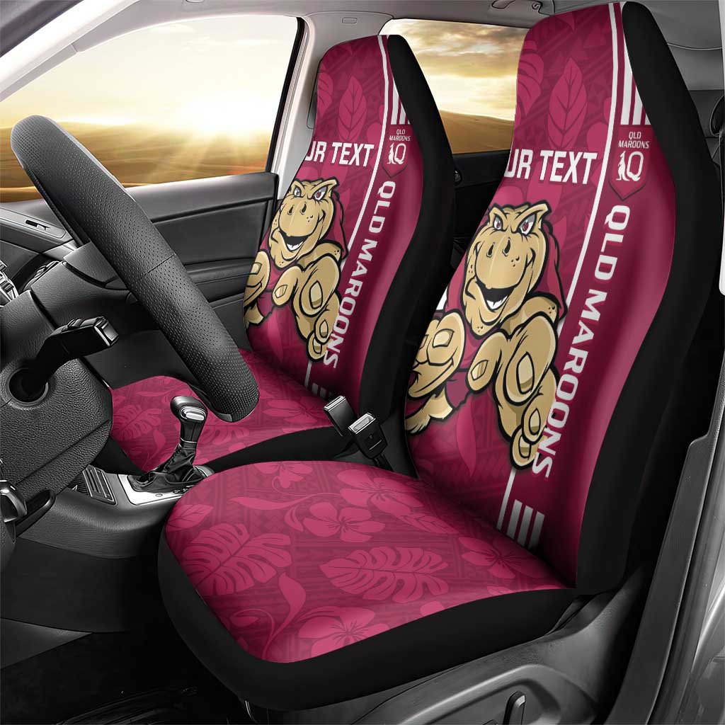 Custom QLD Maroons Rugby Car Seat Cover Cane Toads Polynesian Pattern Tropical Vibes