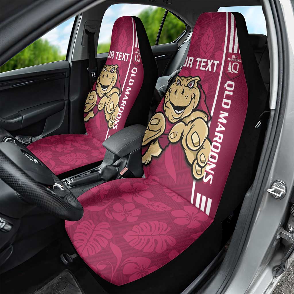 Custom QLD Maroons Rugby Car Seat Cover Cane Toads Polynesian Pattern Tropical Vibes