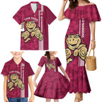 Custom QLD Maroons Rugby Family Matching Mermaid Dress and Hawaiian Shirt Cane Toads Polynesian Pattern Tropical Vibes