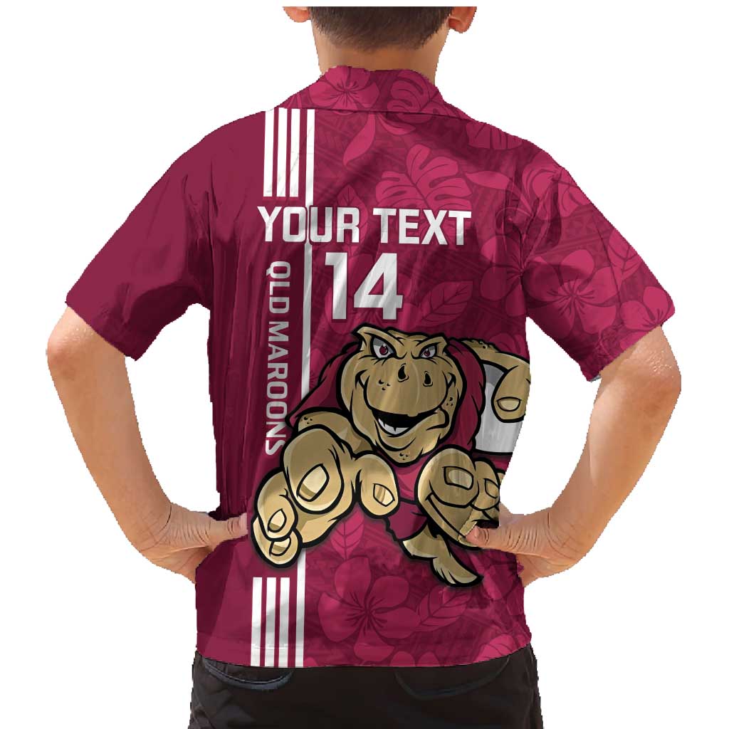 Custom QLD Maroons Rugby Family Matching Mermaid Dress and Hawaiian Shirt Cane Toads Polynesian Pattern Tropical Vibes