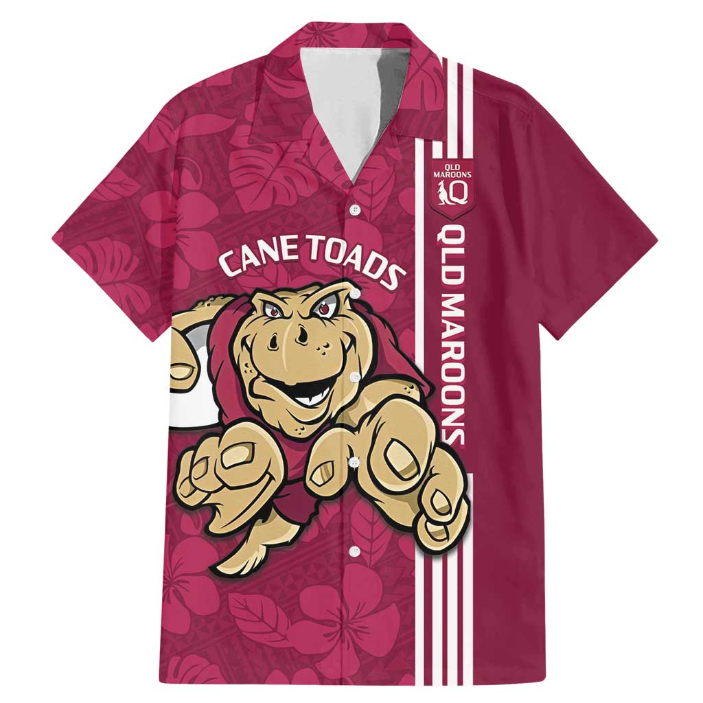 Custom QLD Maroons Rugby Family Matching Mermaid Dress and Hawaiian Shirt Cane Toads Polynesian Pattern Tropical Vibes