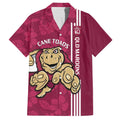 Custom QLD Maroons Rugby Family Matching Off Shoulder Short Dress and Hawaiian Shirt Cane Toads Polynesian Pattern Tropical Vibes