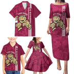 Custom QLD Maroons Rugby Family Matching Puletasi and Hawaiian Shirt Cane Toads Polynesian Pattern Tropical Vibes